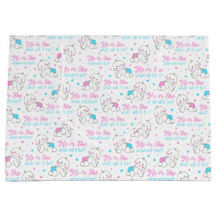 He She New Baby Large Gift Bag