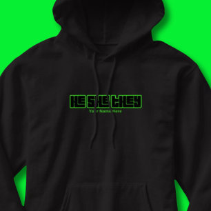 He She They Bold Green and Black Hoodie
