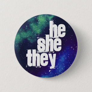 He/She/They Customisable Galaxy Pronoun Button