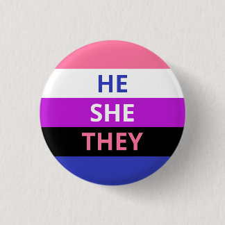 He/She/They Pronouns Genderfluid Flag Badge