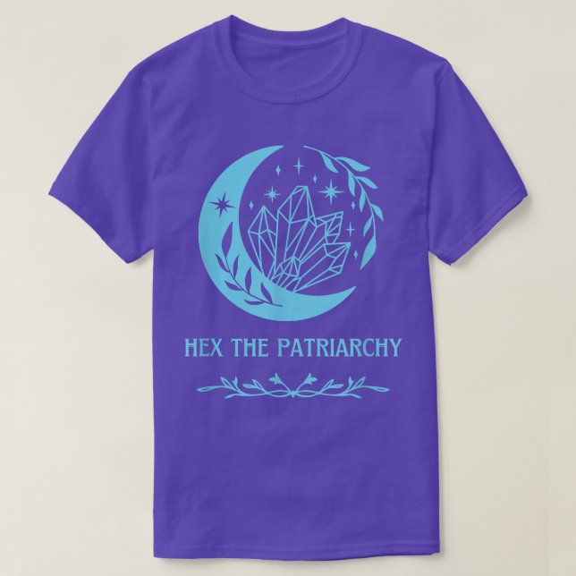 He The Patriarchy Feminism Witch Aqua Blue Womens  T-Shirt (Design Front)