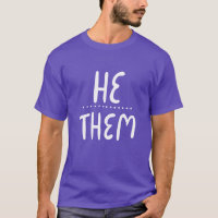 HE/THEM Pronouns Handlettering T-Shirt