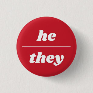 He/They Pronoun Pin, 1¼ Inch button