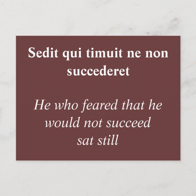 He who feared success - Horace quote Postcard (Front)