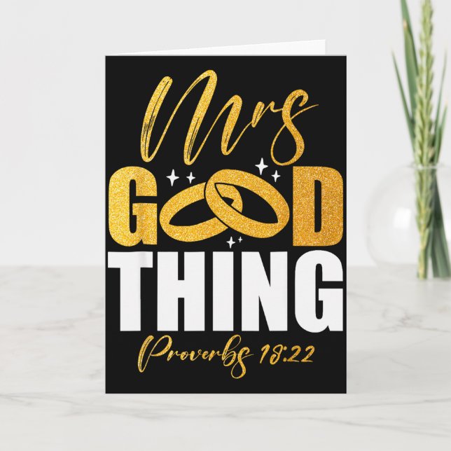 He Who Finds A Wife Finds A Good Thing Christian M Card (Front)