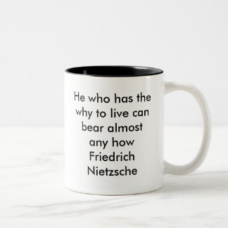 He who has the why to live can bear almost any ... Two-Tone coffee mug