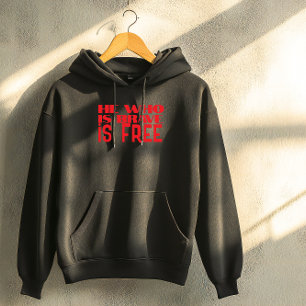 He who is brave is free quote red black hoodie