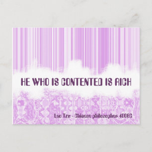 He Who Is Contented Is Rich Postcard