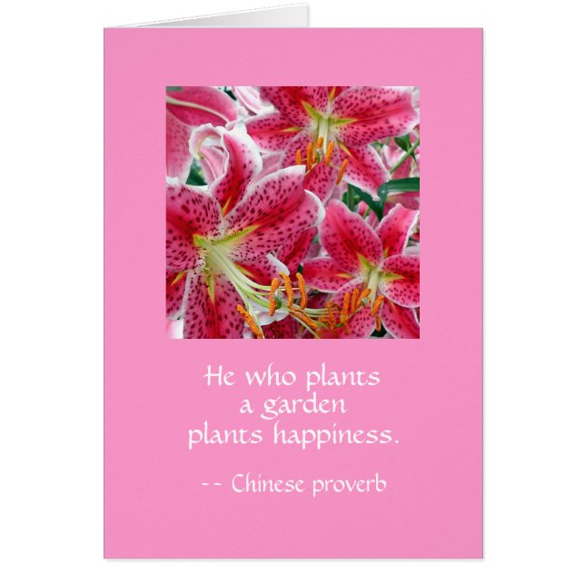 He who plants a garden plants happiness. NC WT (Front)