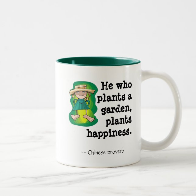 He who plants agarden, plants ha... Two-Tone coffee mug (Right)