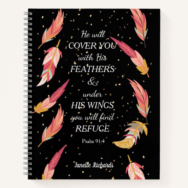 He Will Cover You With His Feathers Faith Journal (Front)