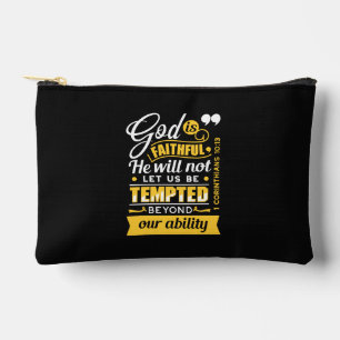 He Will Not Let You Be Tempted – Bible Verse Accessory Pouch
