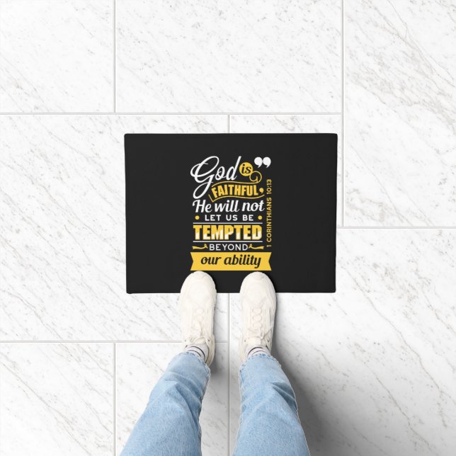  He Will Not Let You Be Tempted – Bible Verse Doormat (Indoor)