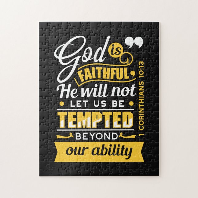  He Will Not Let You Be Tempted – Bible Verse Jigsaw Puzzle (Vertical)
