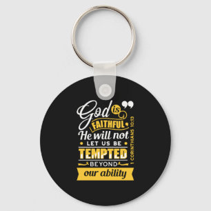  He Will Not Let You Be Tempted – Bible Verse Key Ring