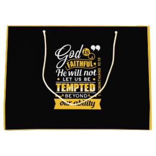  He Will Not Let You Be Tempted – Bible Verse Large Gift Bag