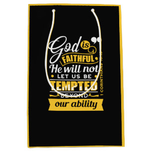  He Will Not Let You Be Tempted – Bible Verse Medium Gift Bag