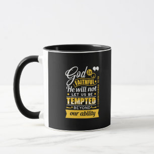 He Will Not Let You Be Tempted – Bible Verse Mug