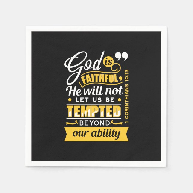  He Will Not Let You Be Tempted – Bible Verse Napkin (Front)