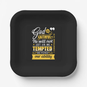 He Will Not Let You Be Tempted – Bible Verse Paper Plate