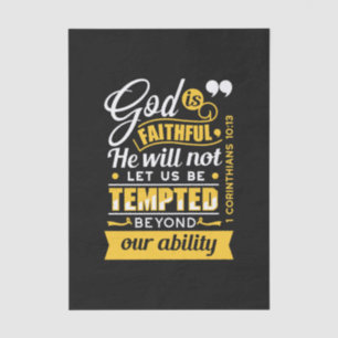 He Will Not Let You Be Tempted – Bible Verse Tissue Paper