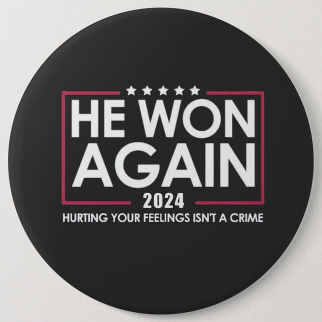 He Won Again 2024 Trump Inaguration 2025 6 Cm Round Badge (Front)