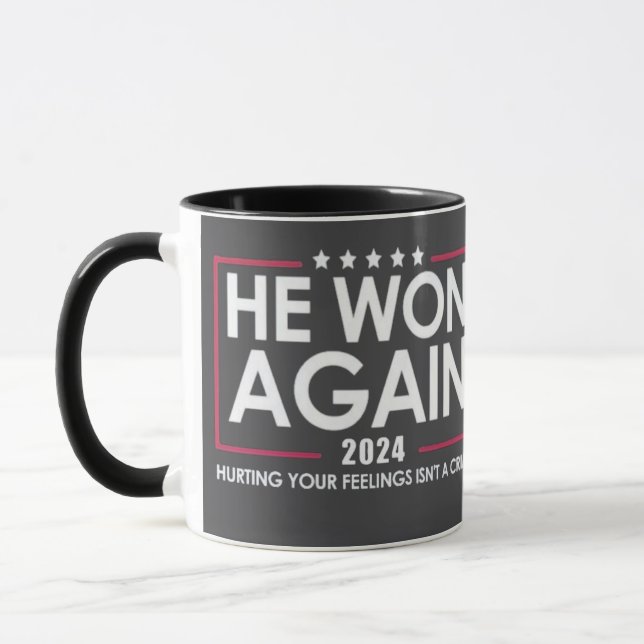 He Won Again 2024 Trump Inaguration 2025 Mug (Left)