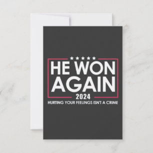He Won Again 2024 Trump Inaguration 2025 Thank You Card