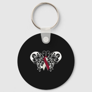 Head & Neck Cancer Awareness T Shirt Ribbon Bu Key Ring