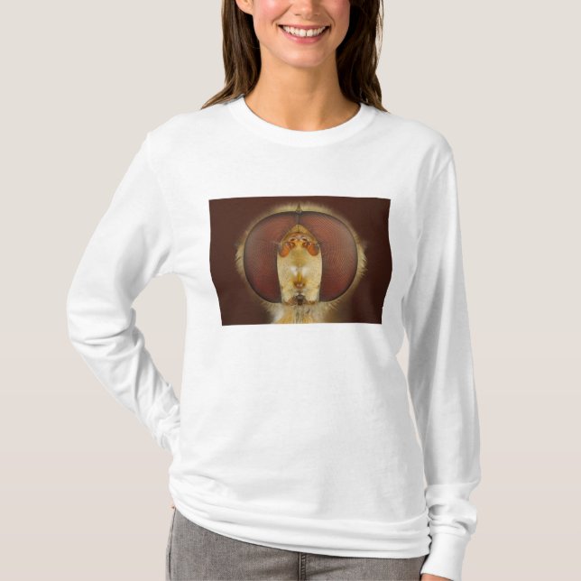 Head and Compound Eyes of a Hover Fly T-Shirt (Front)