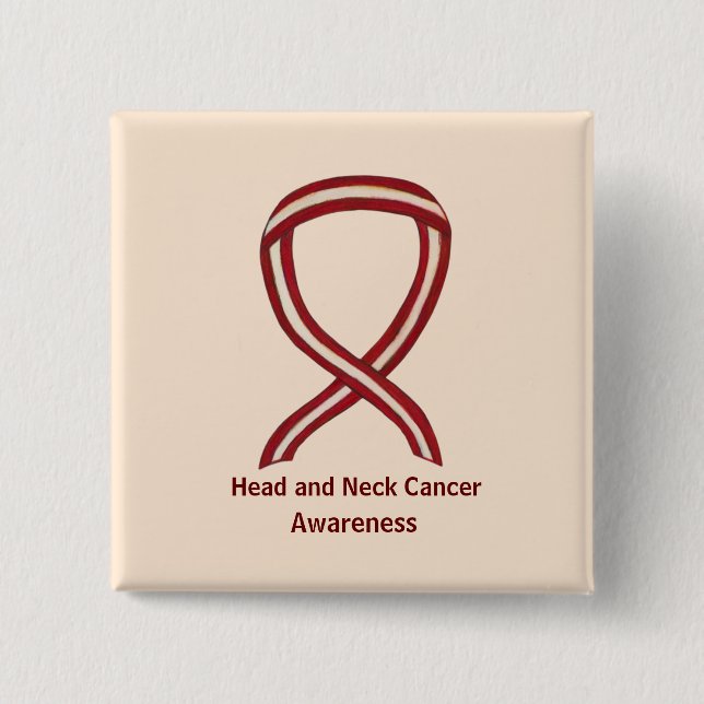 Head and Neck Awareness Ribbon Pin Buttons (Front)