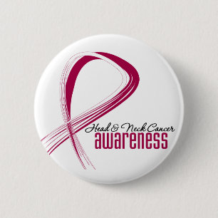 Head and Neck Cancer Awareness Grunge Ribbon 6 Cm Round Badge