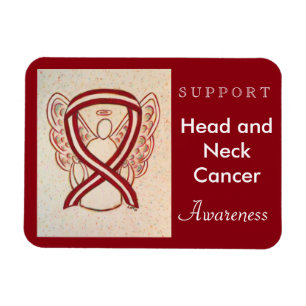 Head and Neck Cancer Awareness Ribbon Angel Magnet