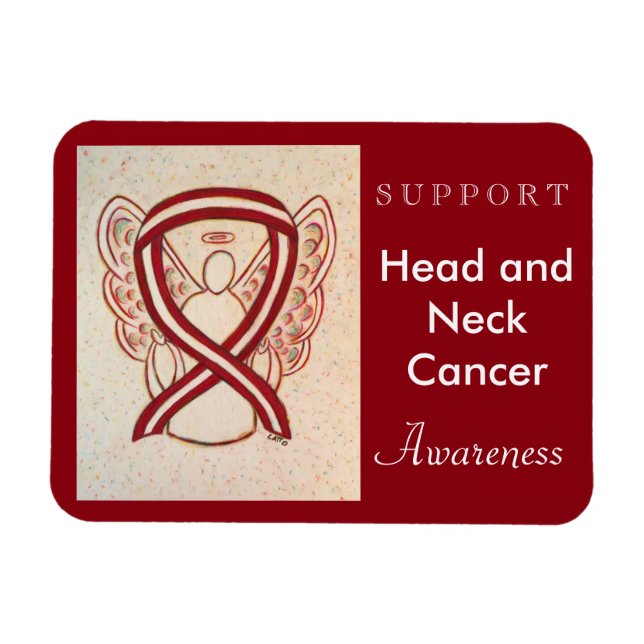 Head and Neck Cancer Awareness Ribbon Angel Magnet (Horizontal)