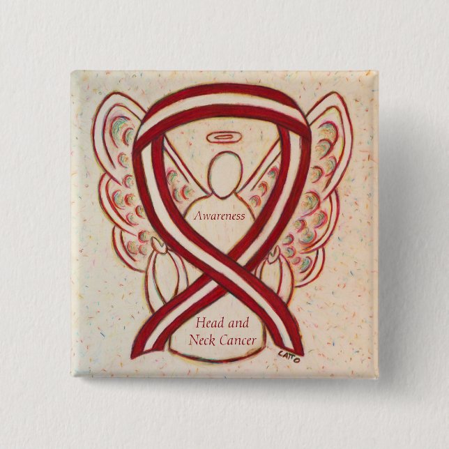 Head and Neck Cancer Awareness Ribbon Angel Pin (Front)