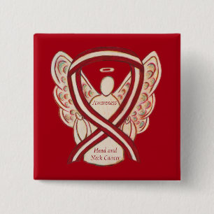 Head and Neck Cancer Awareness Ribbon Angel Pin