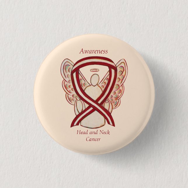 Head and Neck Cancer Awareness Ribbon Angel Pin (Front)