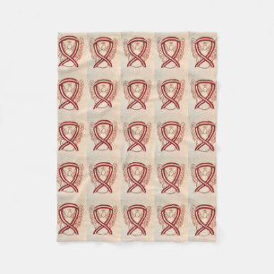 Head and Neck Cancer Awareness Ribbon Soft Blanket