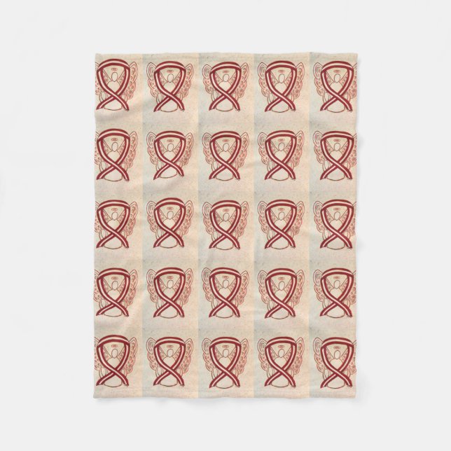 Head and Neck Cancer Awareness Ribbon Soft Blanket (Front)