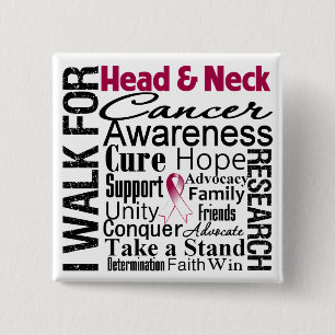 Head and Neck Cancer Awareness Walk 15 Cm Square Badge