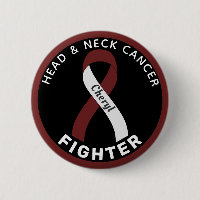 Head and Neck Cancer Fighter Ribbon Black Button