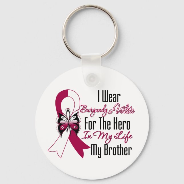 Head and Neck Cancer Hero My Brother Key Ring (Front)