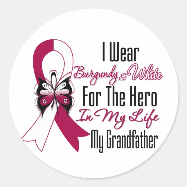 Head and Neck Cancer Hero My Grandfather Classic Round Sticker (Front)