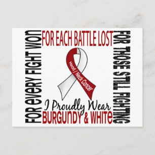 Head And Neck Cancer I Proudly Wear Burgundy White Postcard