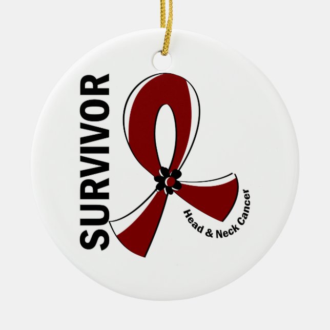 Head and Neck Cancer Survivor 12 Ceramic Tree Decoration (Front)