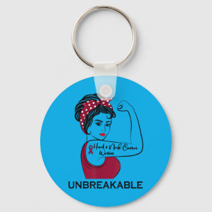 Head And Neck Cancer Warrior Unbreakable Awareness Key Ring