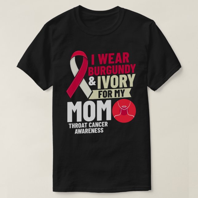 Head and Neck Throat Cancer Ribbon Survivor T-Shirt (Design Front)