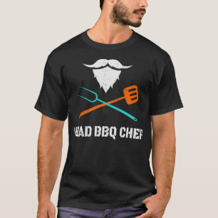 Head BBQ Chef With Beard Grilling Mens Fun T-Shirt