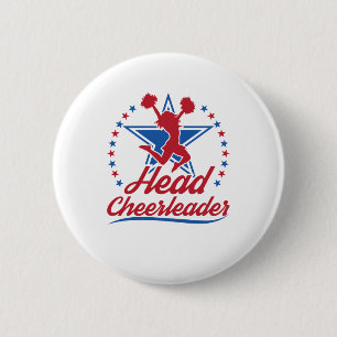 Head Cheerleader Cheer Captain Cheerleading 6 Cm Round Badge