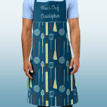 Head Chef Personalised Apron<br><div class="desc">Fun Head Chef design with retro kitchen implements for your favourite chef, cook or grill expert. Change the name to personalise.</div>